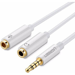 Jack 3.5mm - Jack 3.5mm x2 0.2m blanc (ugreen_20210402112156)