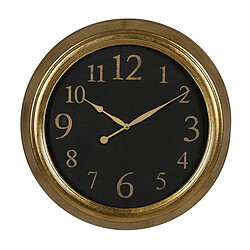 BigBuy Home Horloge Murale Noir Doré PVC Verre Fer Bois MDF 47 x 5,5 x 47 cm