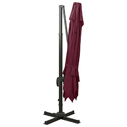 Maison Chic Parasol Jardin | Parasol déporté avec double toit 300x300 cm rouge bordeaux - GKD40457 pas cher