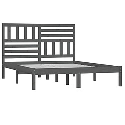 Avis Maison Chic Lit adulte - Lit simple Cadre de lit,Structure du lit Contemporain Gris Bois de pin massif 120x200 cm -MN31445