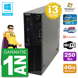 PC Lenovo ThinkCentre M82 SFF i3-3220 RAM 4Go Disque 250Go Graveur DVD Wifi W7 - Occasion