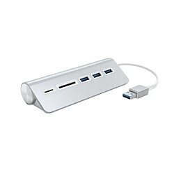 Satechi HUB Multiports USB 3.0 5Gbps avec Lecteurs de Cartes SD et Micro SD Argent 