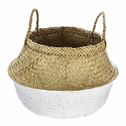 Atmosphera, Createur D'Interieur Panier en osier avec 2 anses - Diam. 43,5 cm - Beige et blanc