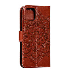 Avis Wewoo Coque Etui à rabat en cuir Mandala avec motif gaufrage pour iPhone 11 Pro support et logements cartes portefeuille et cadre photo et lanière Marron