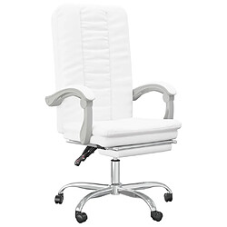 vidaXL Fauteuil inclinable de bureau Blanc Similicuir