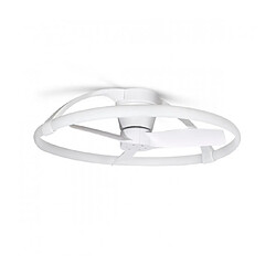 Luminaire Center Plafonnier ventilateur Nepal blanc 1 ampoule 21cm