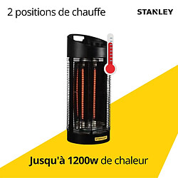 Acheter Radiateur électrique rayonnant - Infrarouge - Tubes Carbon - 1200W - Fonction Oscillation - Noir - Stanley