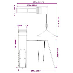 vidaXL Aire de jeux d'extérieur bois de pin imprégné pas cher