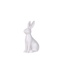 Beliani Figurine décorative lapin en céramique blanc 26 cm RUCA