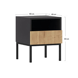 Acheter Bestmobilier Felicia - table de chevet - bois et noir - 40 cm