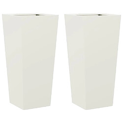 vidaXL Jardinières 2 pcs blanc 35x35x75 cm acier