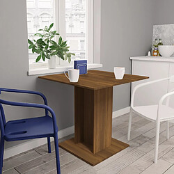 vidaXL Table à dîner Chêne marron 80x80x75 cm Bois d'ingénierie