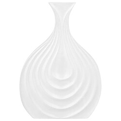 Beliani Vase décoratif THAPSUS Céramique 25 cm Blanc