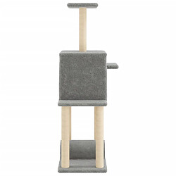 Arbre à chat avec griffoirs,niche pour chat en sisal gris clair 122 cm -MN38064 pas cher