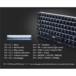 Acheter Universal Clavier de jeu mécanique 18 modes RGB rétroéclairé USB câblé 82 clés axe bleu/noir pour le clavier de l'ordinateur portable du joueur (blanc 3)