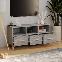 Avis Maison Chic Meuble TV scandinave gris - Banc TV pour salon Sonoma 102x36x50 cm Bois d'ingénierie -MN78056