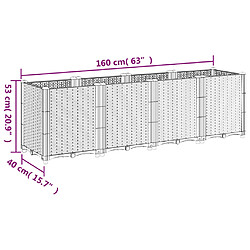 vidaXL Jardinière noir 160x40x53 cm polypropylène pas cher