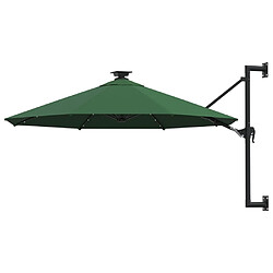 vidaXL Parasol mural de jardin avec LED 300 cm vert