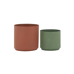 Aubry Gaspard Cache-pots en métal assortis (lot de 2).