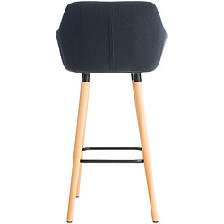 Acheter Decoshop26 Tabouret de bar lounge x1 design scandinave assise en tissu noir pieds en bois repose-pieds en métal 10_0004926