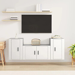 Maison Chic Ensemble de meubles TV 3 pcs pour salon - Blanc Bois d'ingénierie -MN29691