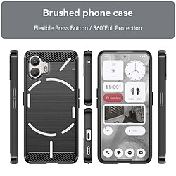 Htdmobiles Coque pour Nothing Phone 2 - housse etui silicone gel carbone + verre trempe - NOIR