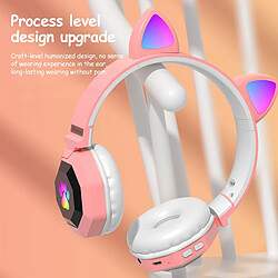 Avis GUPBOO Oreilles de chat mignon casque sans fil Bluetooth 5.0 casque rvb casque de musique stéréo casque avec micro cadeau pour enfants