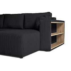 Acheter Bestmobilier Topaze - canapé d'angle réversible 4 places - convertible avec coffre, tablette et poufs - en velours côtelé