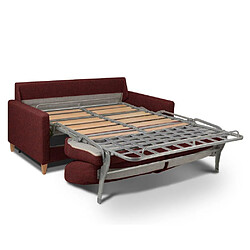 Avis Inside 75 Canapé convertible OGGETTO matelas 16 cm système express sommier lattes 120cm RENATONISI microfibre bordeaux