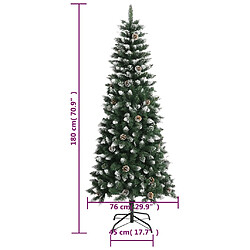 vidaXL Sapin de Noël artificiel avec support Vert 180 cm PVC pas cher