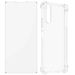 Avizar Pack Protection Xperia 10 IV Coque Renforcée + Verre Trempé Transparent