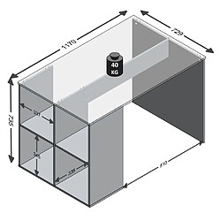 Acheter FMD Bureau avec étagères latérales 117x73x75 cm Couleur béton