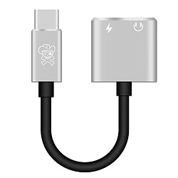 Wewoo Câble adaptateur HC-10 USB-C / Type-C + 3,5 mm vers de charge audio USB-C / Type-C Argent