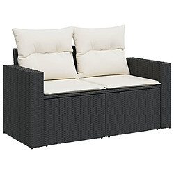 Maison Chic Salon de jardin 5 pcs avec coussins | Ensemble de Table et chaises | Mobilier d'Extérieur noir résine tressée -GKD80152 pas cher