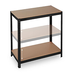 Helloshop26 Étagère charge lourde meuble de rangement à clip cave charge garage 180 cm acier MDF noir 13_0001062