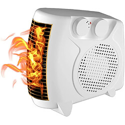 Vendos85 Chauffage soufflant électrique portable avec 2 réglages de chaleur 1200W BLANC