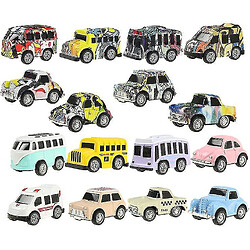 Universal COPOZ 8PCS ALLIAGE Classic Car School Bus, voiture de simulation de jouets éducatives pour enfants