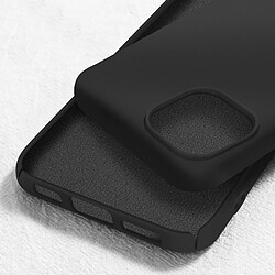 Avizar Coque pour iPhone 15 Plus Silicone Premium Semi rigide Finition Mate Douce Noir pas cher