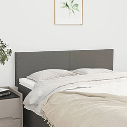 Maison Chic Lot de 2 Têtes de lit design pour chambre - Décoration de lit Gris foncé 72x5x78/88 cm Tissu -MN57293