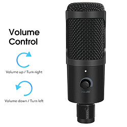 Universal Microphone USB Microphone à condensateur professionnel pour PC Ordinateurs Portables Studios Chanter Jeux Streaming