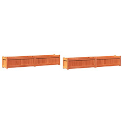 vidaXL Jardinières 2 pcs cire marron bois de pin massif