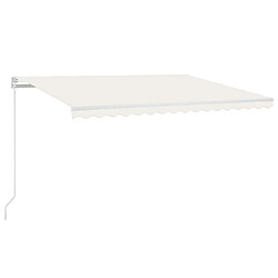 Maison Chic Auvent manuel rétractable,Store manuel de porte avec LED 400x300 cm Crème -GKD29742