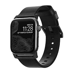 Nomad Bracelet Cuir Horween pour Apple Watch 42-44-45mm Noir