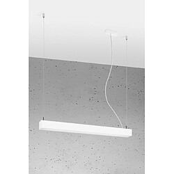 Luminaire Center Plafonnier LED intégré Pinne Acier blanc 1 ampoule 150cm