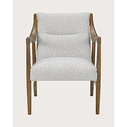 UNIQKA Ambre - Fauteuil en bois massif chêne et en lin