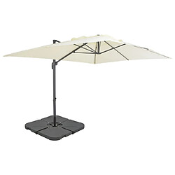 vidaXL Parasol de jardin avec base portable sable