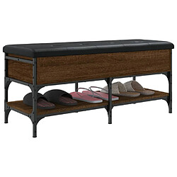 Maison Chic Banc à chaussures | Meuble de rangement à chaussures Meuble d'Entrée chêne marron 102x42x45 cm bois d'ingénierie -MN94881 pas cher