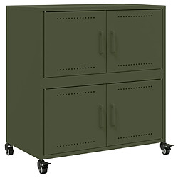 vidaXL Buffet vert olive 68x39x72 cm acier