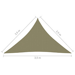 Acheter Helloshop26 Voile toile d'ombrage parasol tissu oxford triangulaire 2,5 x 2,5 x 3,5 m beige 02_0009796