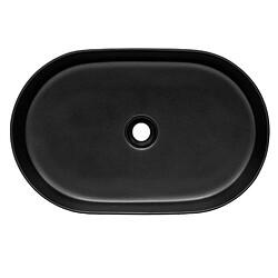 ML-Design Lavabo á poser en céramique noir moderne avec garniture de vidage 610x395x125 mm